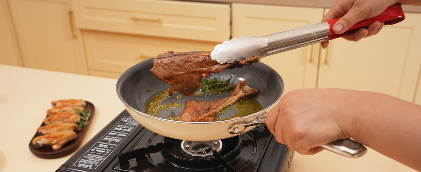 Набір каструль Cookersway: 20, 24, 28 см, керамічне покриття, без PTFE, PFOA, PFAs, для плити та духовки