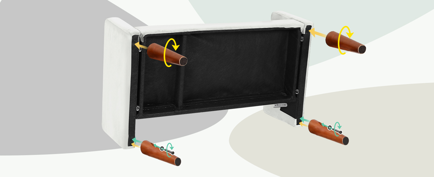 Диван Vesgantti 2-місний, 121 см, сучасний, з 2 подушками, білий, для вітальні/квартири/офісу