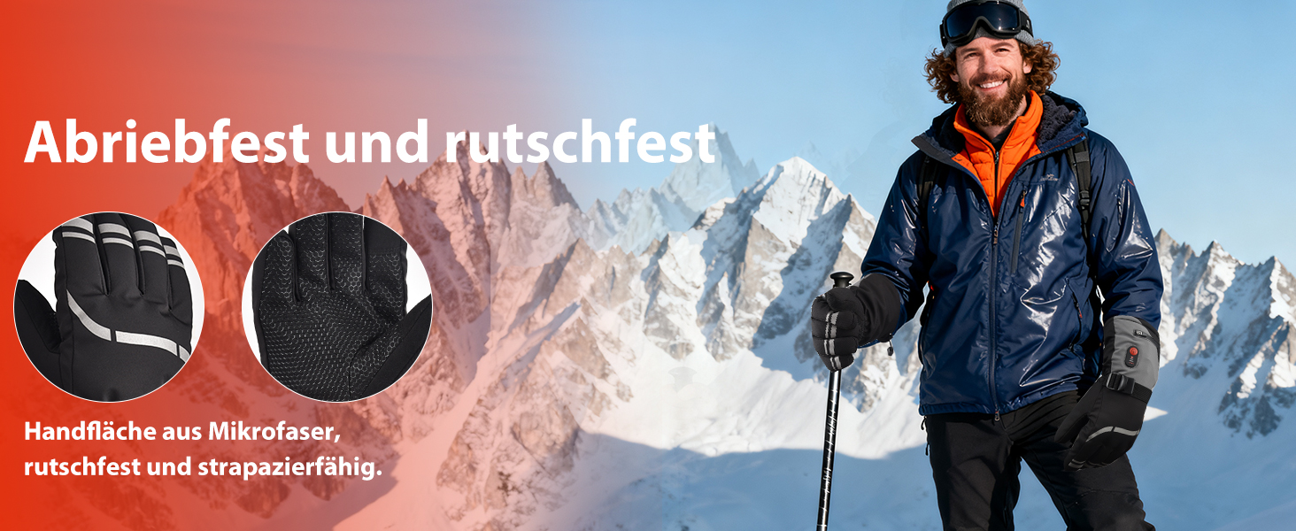 Гріючі рукавички з акумулятором 7.4V 6400mAh USB, 3 режими нагріву, водонепроникні рукавички з підігрівом для зимових видів спорту, катання на лижах, мотоциклі, велосипеді та піших прогулянок