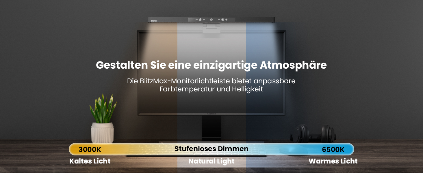 Моніторна лампа з пультом дистанційного керування, захист очей, регулювання яскравості та колірної температури, USB-лампа для монітора, ігровий офіс, дім