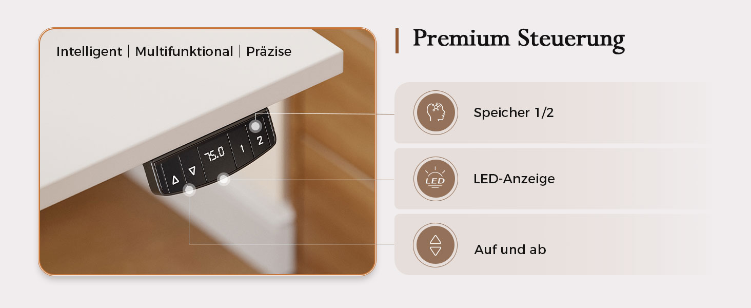 Регульований по висоті письмовий стіл Klicelor 140x60 см з LED-підсвіткою, розетками та підставкою для монітора, білий — ігровий та офісний стіл для роботи стоячи