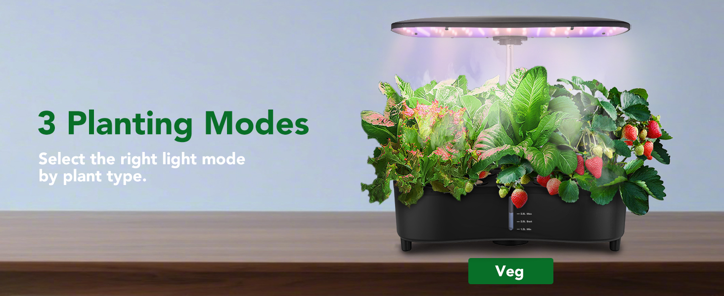 Система гідропоніки Sonidko для вирощування розсади з LED-лампою 48W, авто-таймером та регулюванням висоти, 5L резервуар