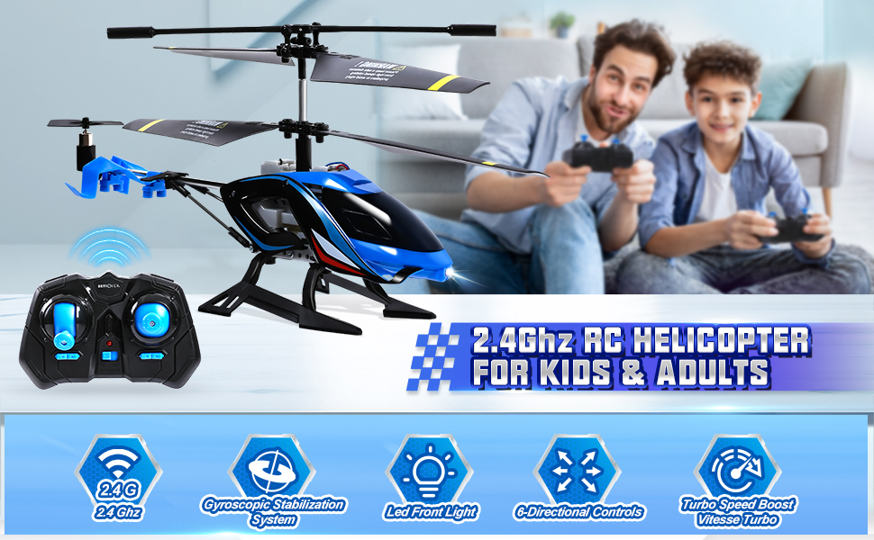 RC Гелікоптер на радіокеруванні 2.4G з LED підсвіткою для дітей та підлітків 8-12 років