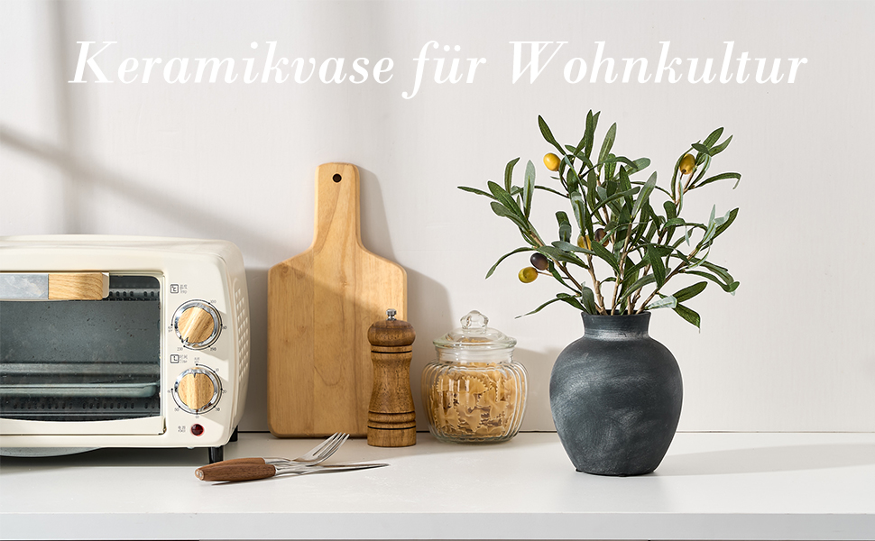 Керамічна ваза для квітів у стилі Богеми, 15.2 см, сіро-чорна, для декору дому, теракота