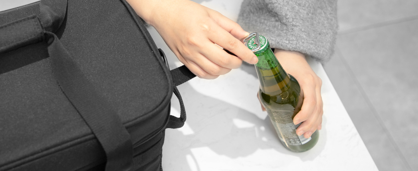 Термосумка-холодильник Lifewit 30л для пікніка, їжі та напоїв, чорна. Ізольована сумка-холодильник для роботи, кемпінгу, пляжу