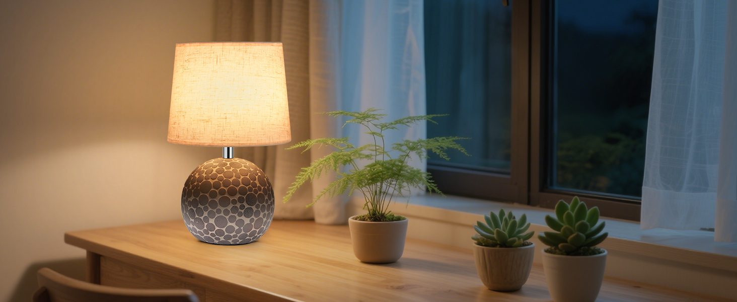 EGOBASIC LED-лампа настільна керамічна акумуляторна з пультом, бездротова, з таймером, регульована яскравість, 12 кольорів RGB, для вітальні, спальні, їдальні (вінтажний цоколь)