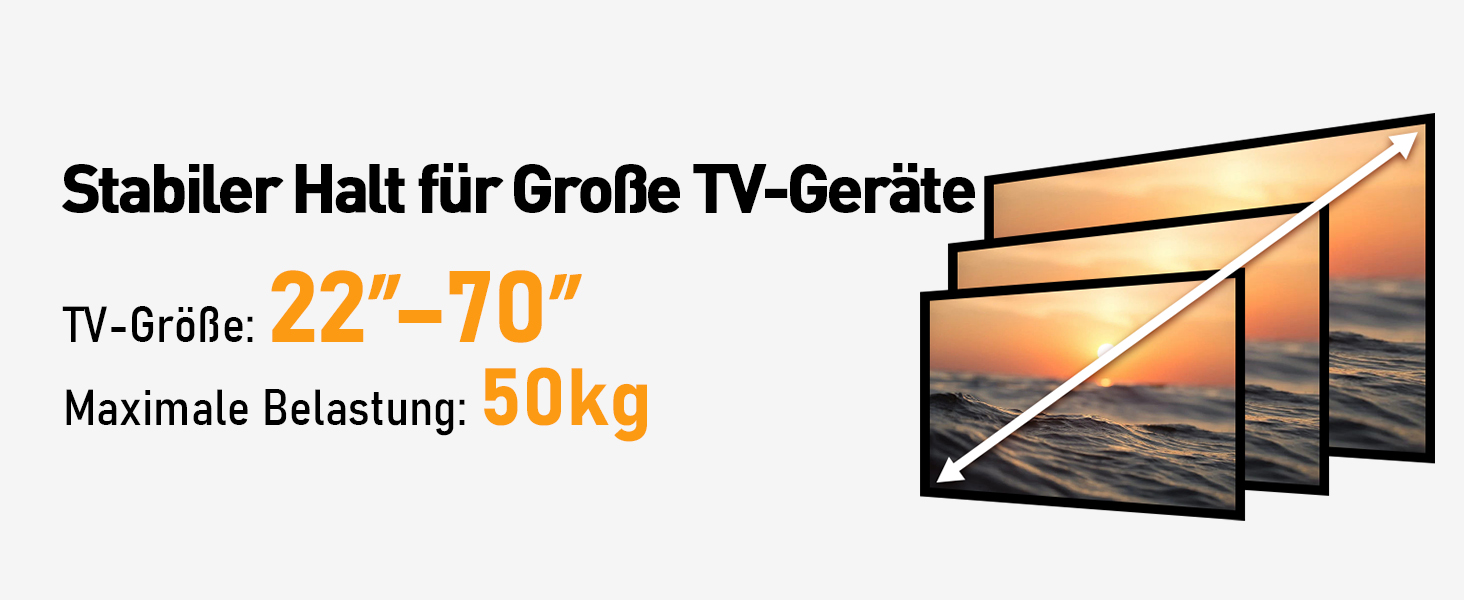Універсальний підставний стійка для телевізора Perlegear PGTVS49B з LED-підсвіткою, для діагоналей 24–60 дюймів (сумісна з 22-70