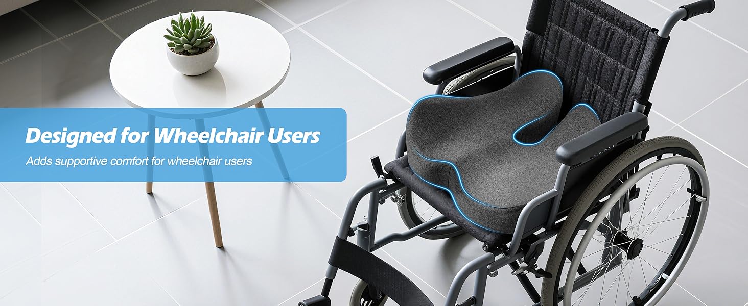 Подушка для офісного крісла Lofty Aim з піни Memory Foam: ортопедична, для попереку, від болю в сідницях, для офісу, авто, літака, інвалідного візка – чорний та темно-сірий