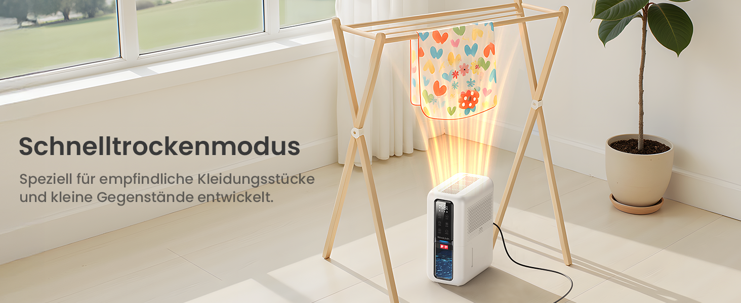 Електричний осушувач повітря з резервуаром 2L, автоматичне відключення та регулювання вологості для ванної, спальні, шафи (білий)