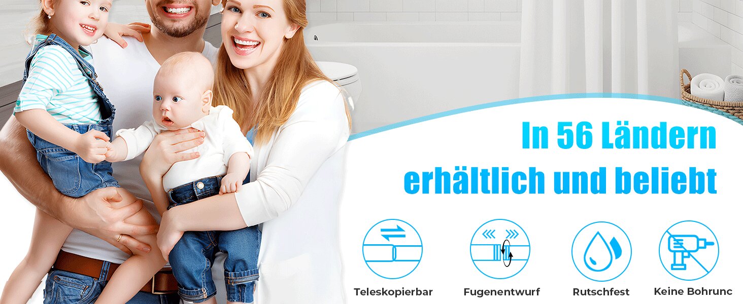 Штанга для карниза без свердління 76-200 см, телескопічна, для душу, одягу, вікна, кухні, шафи (біла)