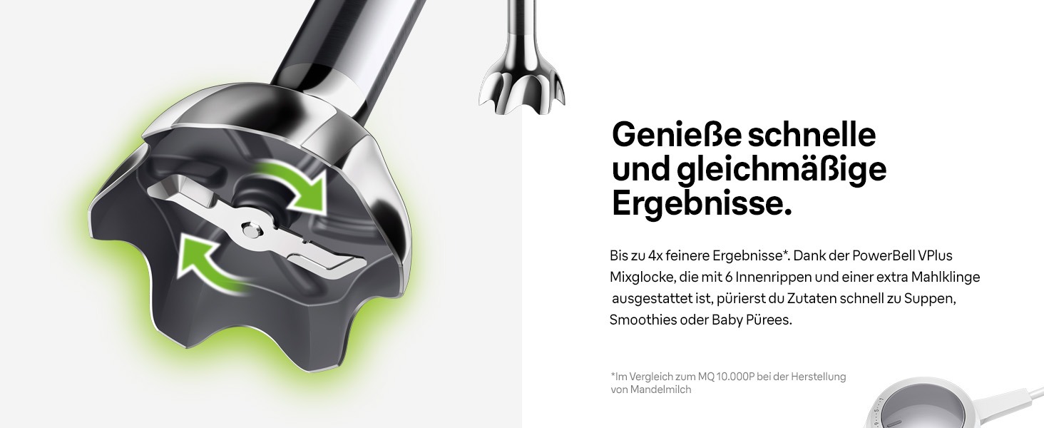 Блендер занурювальний Braun MultiQuick 5 MQ 50236 (білий, 2024) - 1000 Вт, 21 швидкість, нержавіюча сталь, насадки, SplashControl