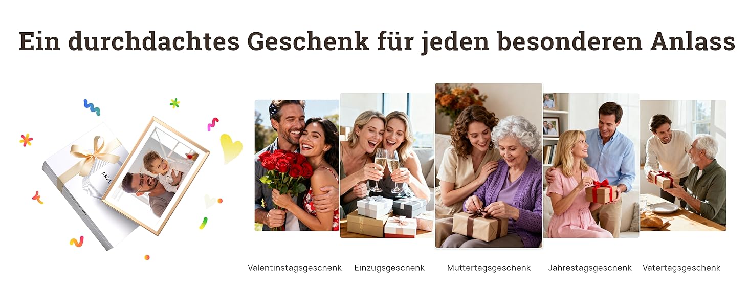 Цифровий фоторамка ARZOPA 14 дюймів: Металевий корпус, хмарне сховище, FHD 1920x1200, сенсорний екран, для подарунків