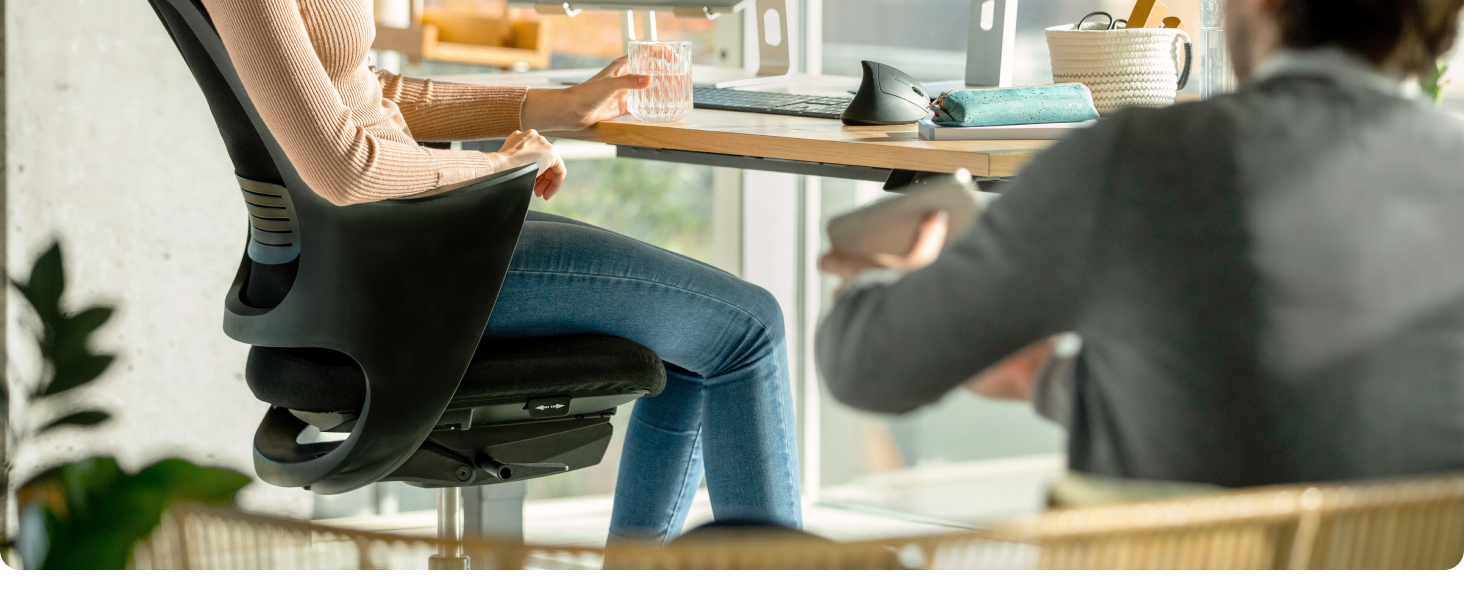 Ergotopia WellBack: Ергономічне крісло для офісу та дому, Made in Germany, з підтримкою попереку та синхромеханікою, білий каркас, сірий колір