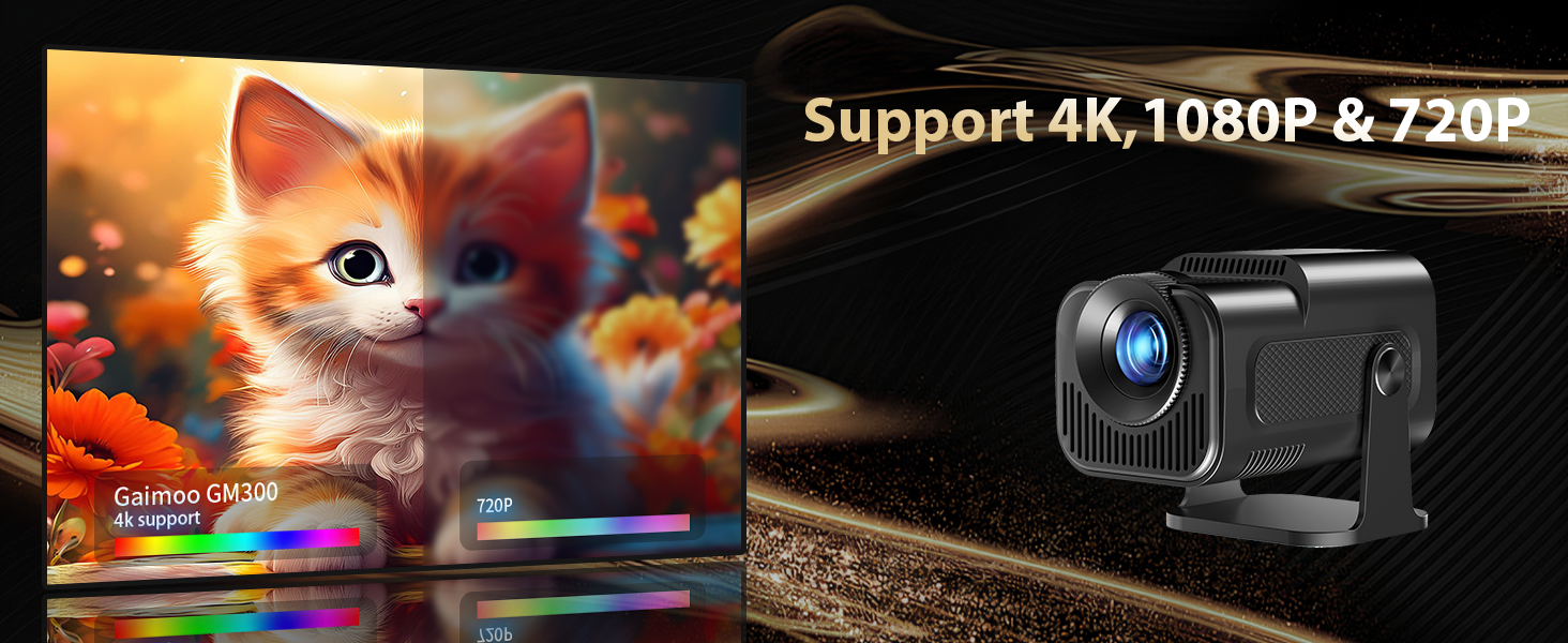 Портативний відеопроектор Mini Beamer 1920x1080P з підтримкою Android TV, WiFi 6, BT5.2, HDMI, USB, PS5, Laptop та мишкою