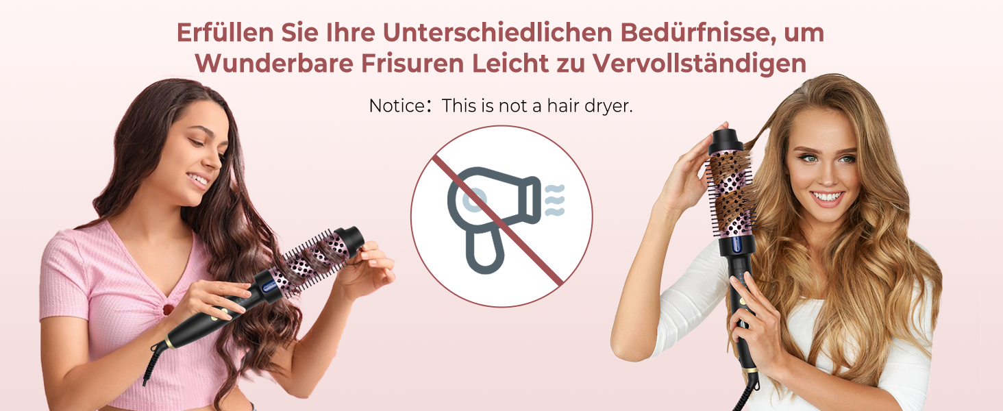 UKLISS Hairstyler 5 в 1: Фен-щітка, плойка, випрямляч для волосся (Чорно-рожевий)