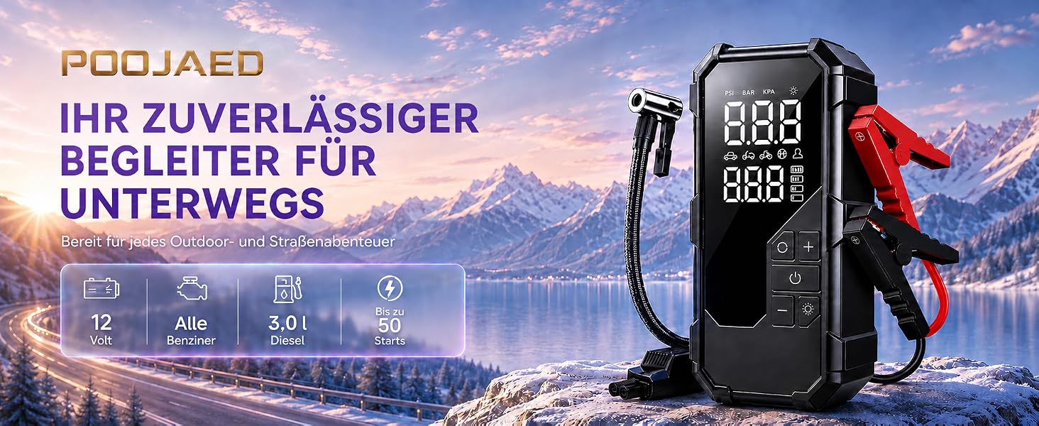 Пусковий пристрій (бустер) 8000A з компресором 150 PSI та Powerbank для бензинових та дизельних двигунів