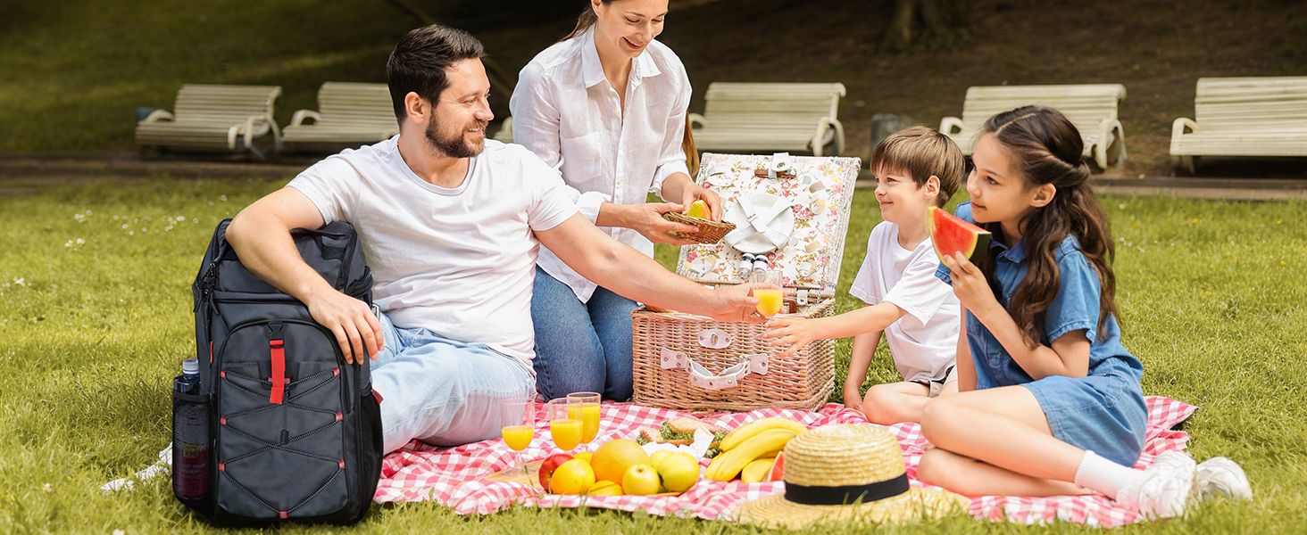Рюкзак-холодильник Overmont 30L - ізольована сумка-холодильник для пікніків, кемпінгу, пляжу. Чорний