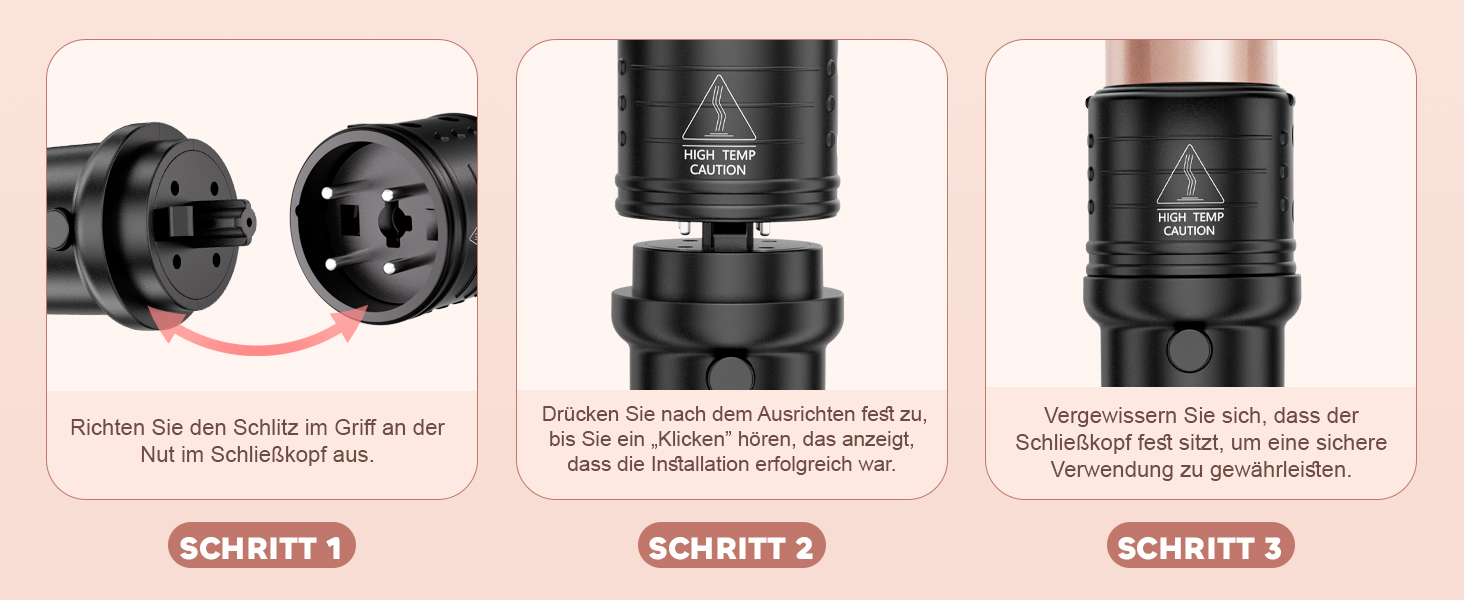 Локкенштаб NWOUIIAY 6 в 1 з LCD-дисплеєм, керамічним покриттям, набір для створення локонів, багатофункціональне змінне насадки, для великих та маленьких локонів, з рукавичками, регулювання температури (колір шампань)