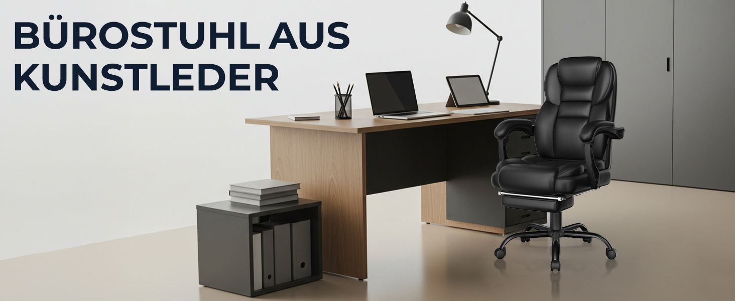 Ергономічне крісло Yaheetech для офісу, шезлонг з підставкою для ніг, комп'ютерне крісло з регульованими підлокітниками, висока спинка, регульована висота, для офісу, біле (чорне)