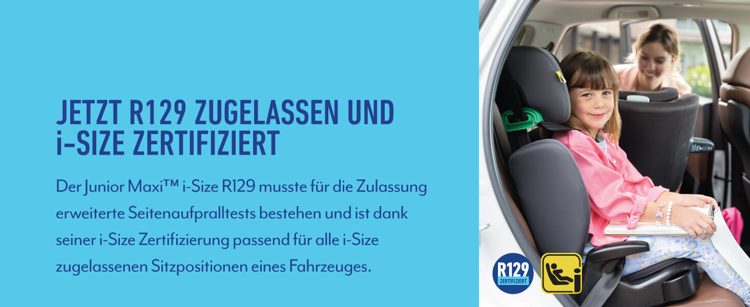 Автокрісло Graco Junior Maxi i-Size R129 для дітей 100-150 см, 3,5-12 років, блакитне