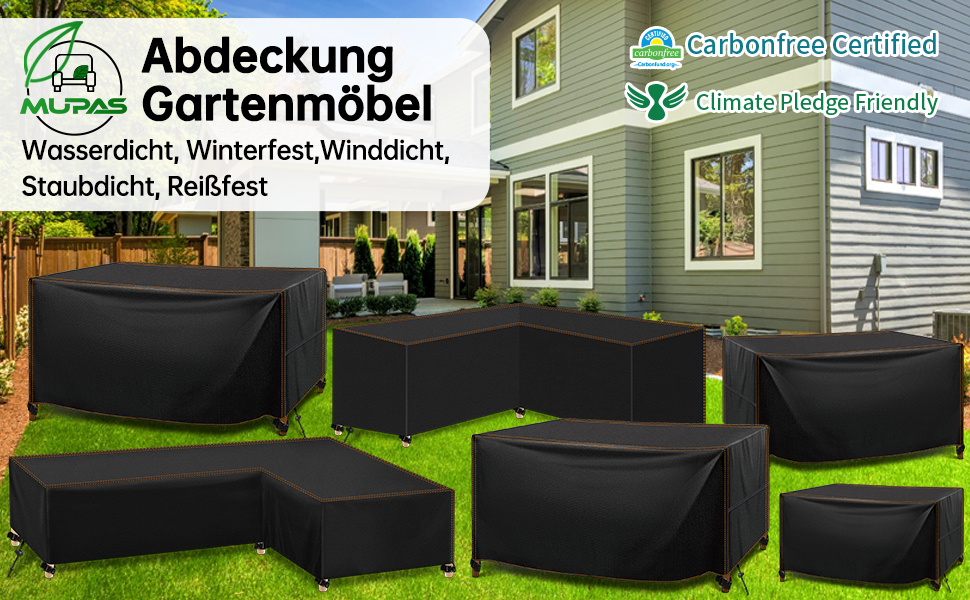 Водонепроникний чохол для садово-патіо меблів 420D Oxford, 180x120x74 см (чорний)