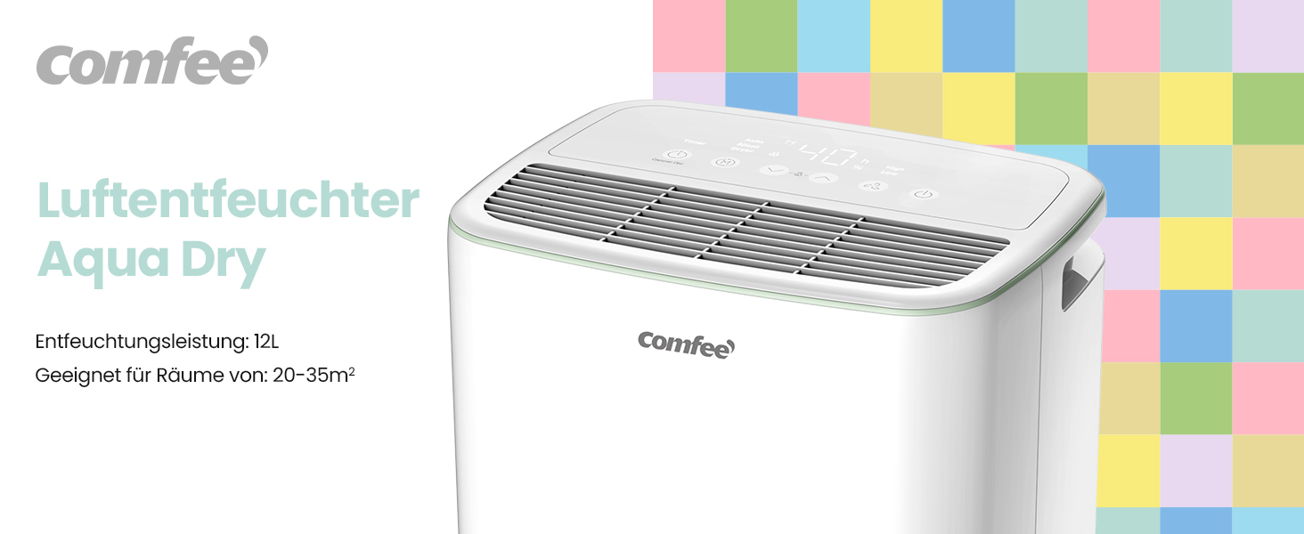 Зволожувач повітря COMFEE 12L з автоматичною відтайкою та дитячим замком, для приміщень до 20 м² (50 м³), екологічний фреон R290