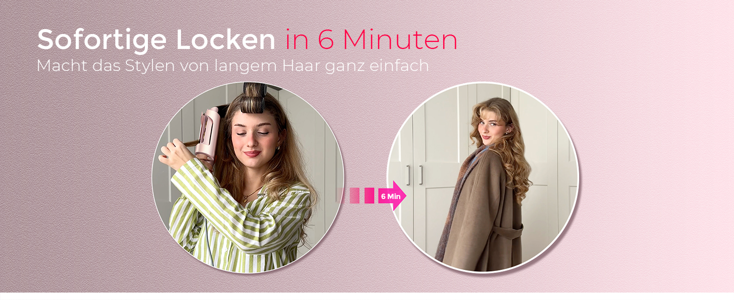 Автоматичний локкен - TYMO Curlpro Plus: великі локони, пляжні хвилі, 25 мм, золото-рожевий