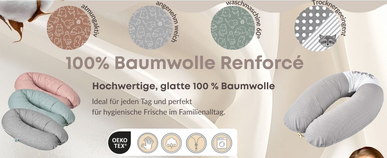 Подушка для вагітних та годування sei Design XXL 190x35 см, ергономічна подушка для сну з чохлом з органічної бавовни муслін (м'ятна)