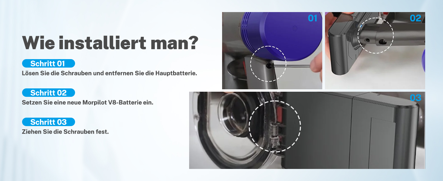 Акумулятор V8 7200mAh для пилососа Dyson V8 Absolute, Animal, Fluffy, Motorhead, Pro SV10 - Замінник