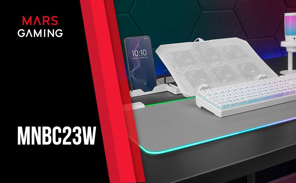 Охолоджуюча підставка для ноутбука Mars Gaming MNBC-Ultra, 140мм вентилятор, RGB Chroma, 5 рівнів нахилу, для ноутбуків до 18