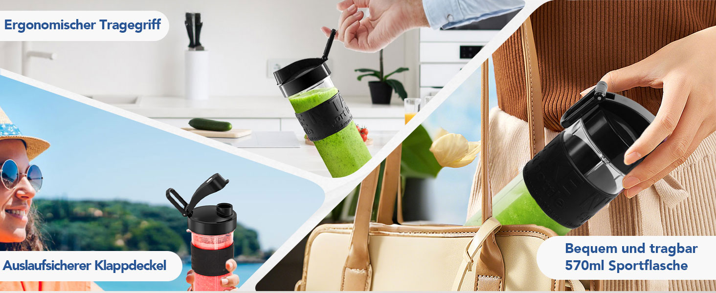 Багатофункціональний блендер-змішувач для смузі 700W з пляшкою Tritan 570мл