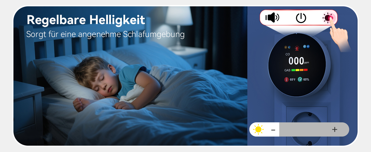 Детектор чадного газу та газу з вилкою, 4-в-1 CO-детектор з датчиком температури та вологості, з акустичним сигналом для дому та автокаравану, 1 шт. (Чорний) (Білий 1)