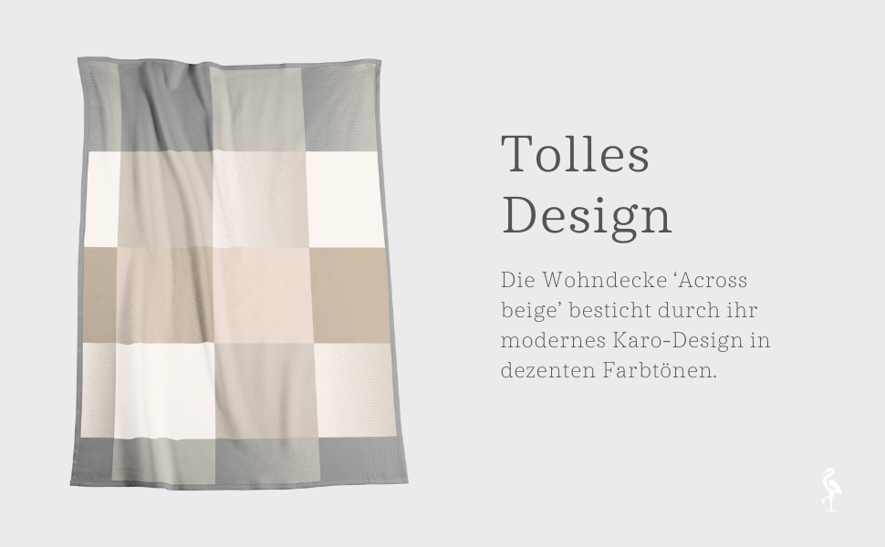 М'яка пледи-ковдра biederlack® Across Beige XXL, великий плед для дивана 220x240 см, бежевий