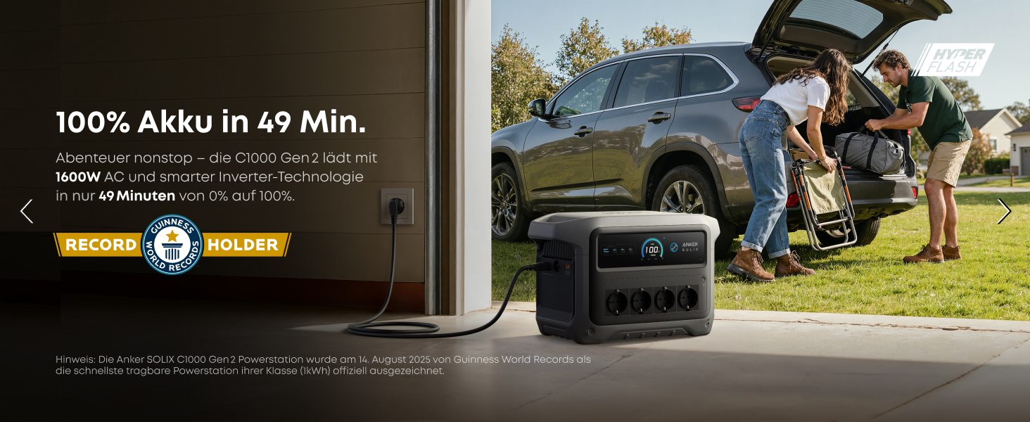 Anker SOLIX C1000 Gen 2: Портативна сонячна електростанція з панеллю 200W, 2000W (пікова 3000W), 1024Wh LiFePO₄, для резервного живлення