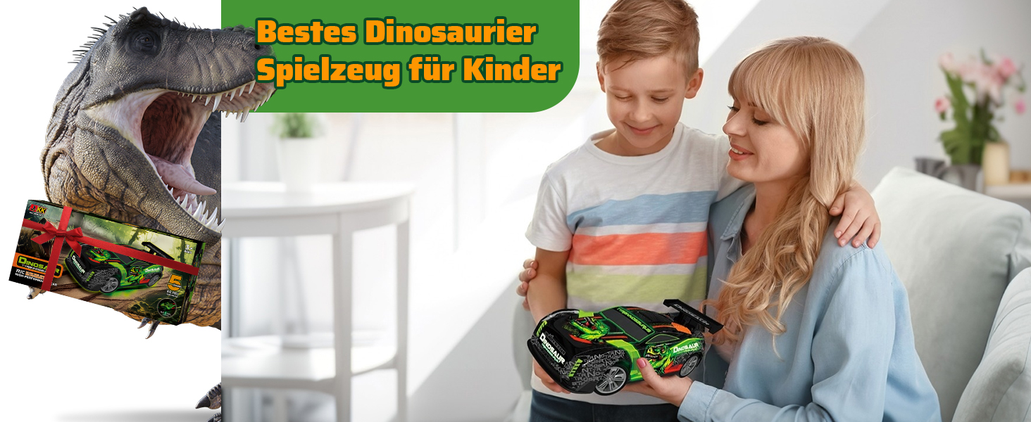 Радіокерований Monstertruck 1:20 2.4GHz Динозавр - швидкість 20 км/год, LED, Музика, для хлопчиків та дівчаток від 3 років