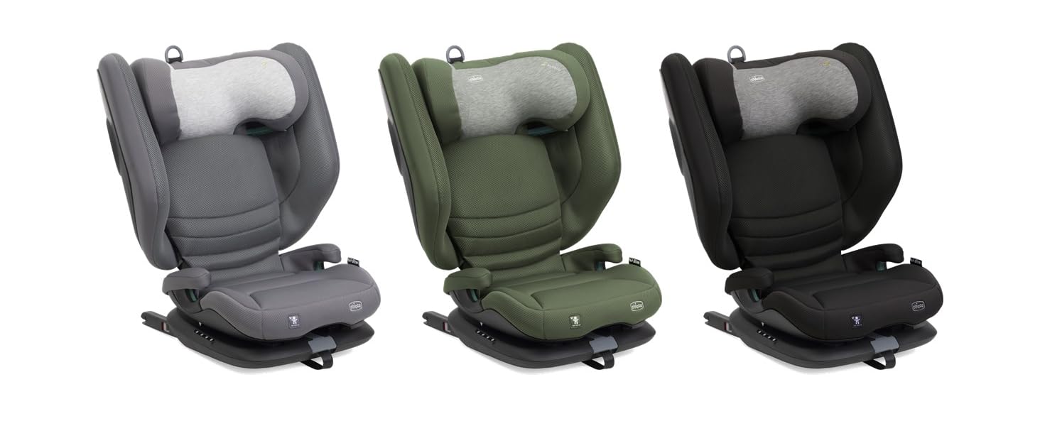 Дитяче автокрісло Chicco Fold&Go S i-Size (100-150 см) група 2/3, з Isofix, складане, колір зелений
