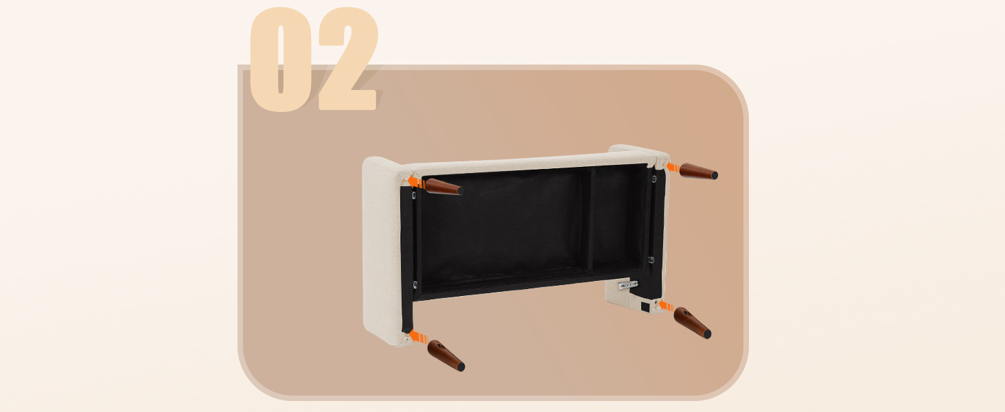 Диван Vesgantti 2-місний, 121 см, сучасний дизайн, з 2 подушками, для вітальні/квартири/офісу, тканина льон, колір пісочний