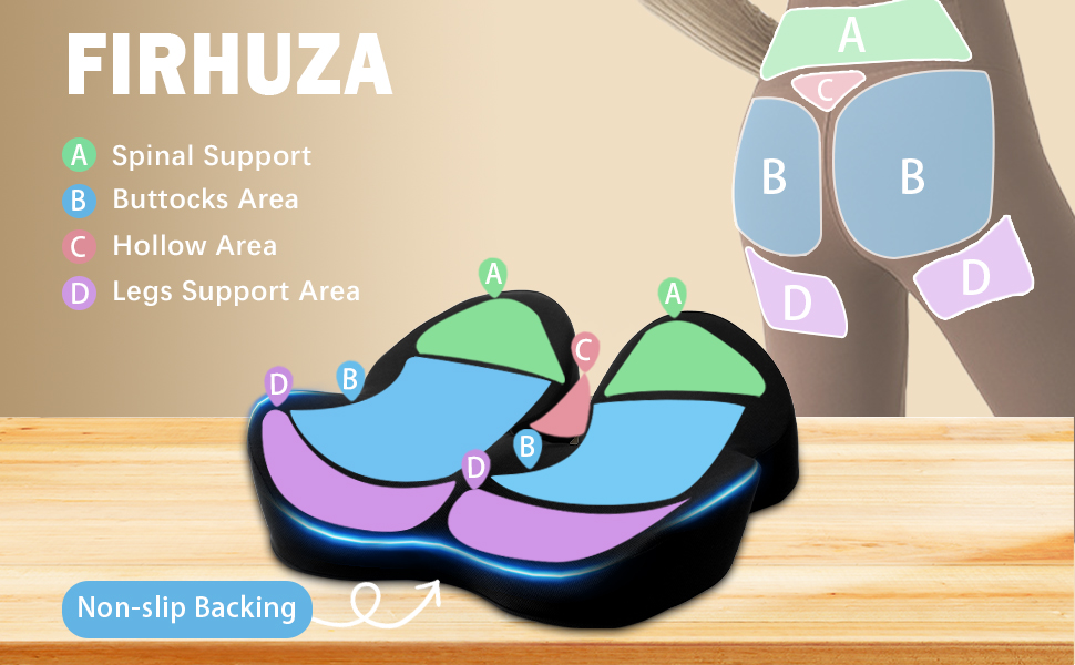 Подушка для офісного крісла Firhuza Memory-Sitzkissen: ергономічна, для полегшення болю в спині та ішіасу, з memory foam