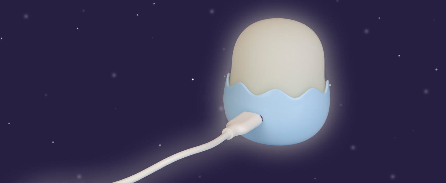 Нічник дитячий LED MegaLight Eggy 3 шт. з USB зарядкою, диммер, безпечний для немовлят