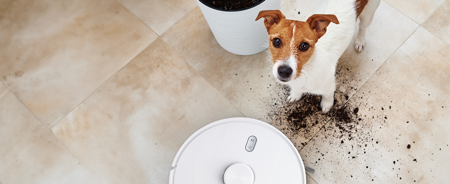 Робот-пилосос MEDION X41SW+ з док-станцією, лазерною навігацією та функцією миття підлоги. Потужність всмоктування 8000Pa, 2-в-1, створення точних карт, зони заборони, підтримка декількох поверхів