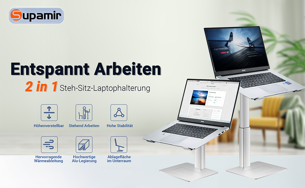 Регульований підставка для ноутбука, стіл-трансформер, для MacBook та ноутбуків 13-16.5