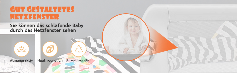 Захисний бортик для ліжка дитячого DREAMADE 150 см, білий - запобігає випаданню, PP та Oxford