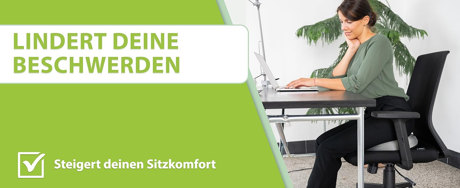 Ортопедичний сидіння кільце Feela® [3 ступені жорсткості] – подушка для геморою з отвором – після операції та пологів – сидіння для полегшення болю в куприку, подушка для геморою, сидіння-пончик – знімає біль (Medium) Чорний, Medium / Mittel (60-80 кг)