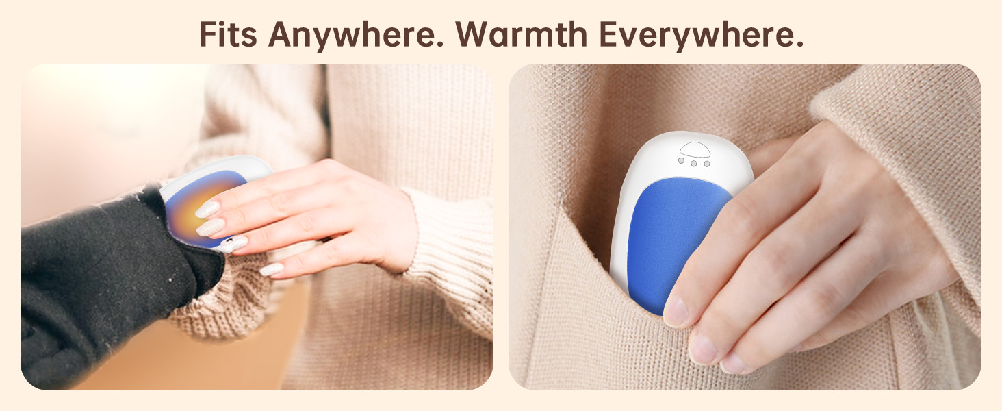 Jonwall Електричні грілки для рук, 2 шт., USB, багаторазові, портативні, 3 режими нагріву, для кемпінгу, полювання, гольфу, подарунок для жінок та чоловіків (блакитний)