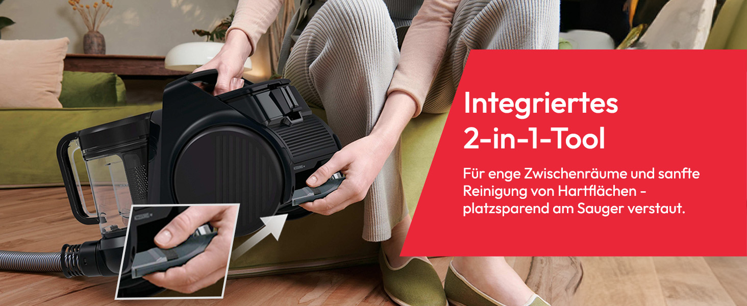 Пилсос Hoover HP1 без мішка, 850W, 2L, EPA-фільтр, аксесуари, радіус дії 7.5м, для твердих поверхонь та килимів