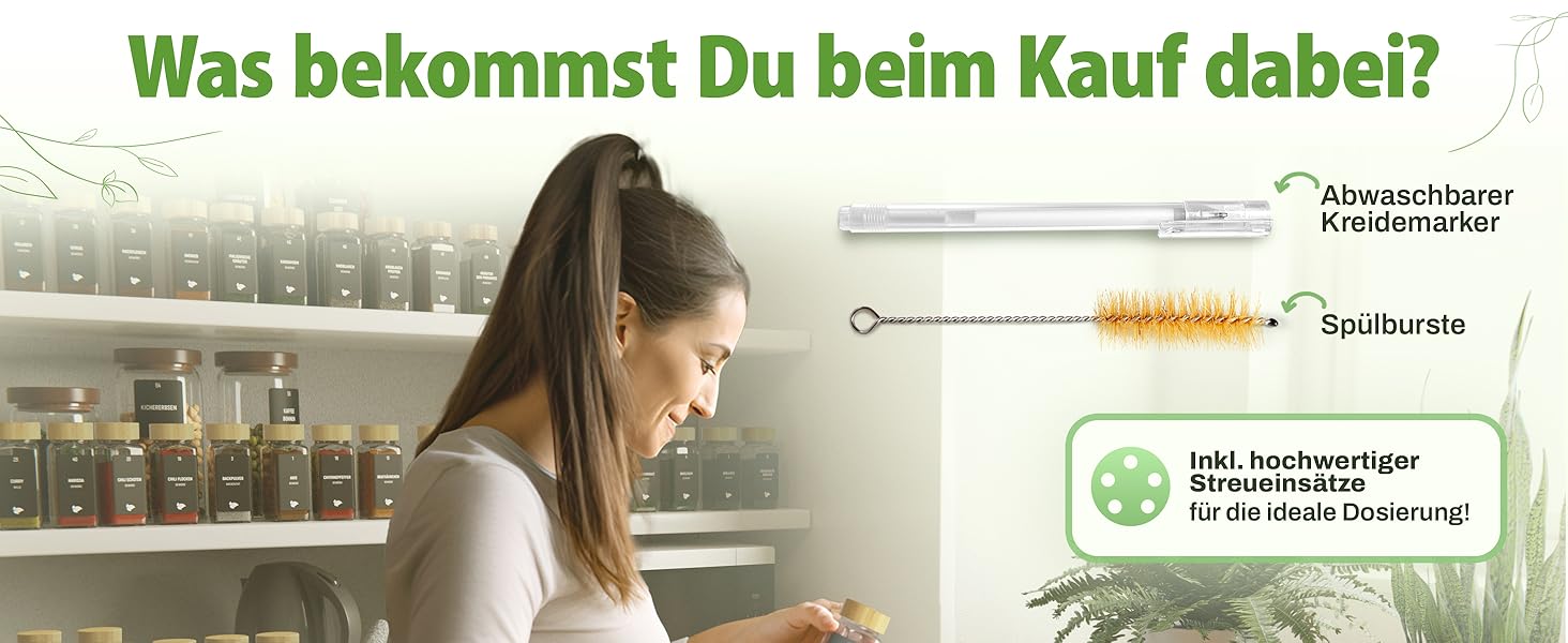 Набір бамбукових склянок для спецій | 24 шт. 120 мл, 10,7 x 4,5 см | з етикетками, дозаторами та крейдою