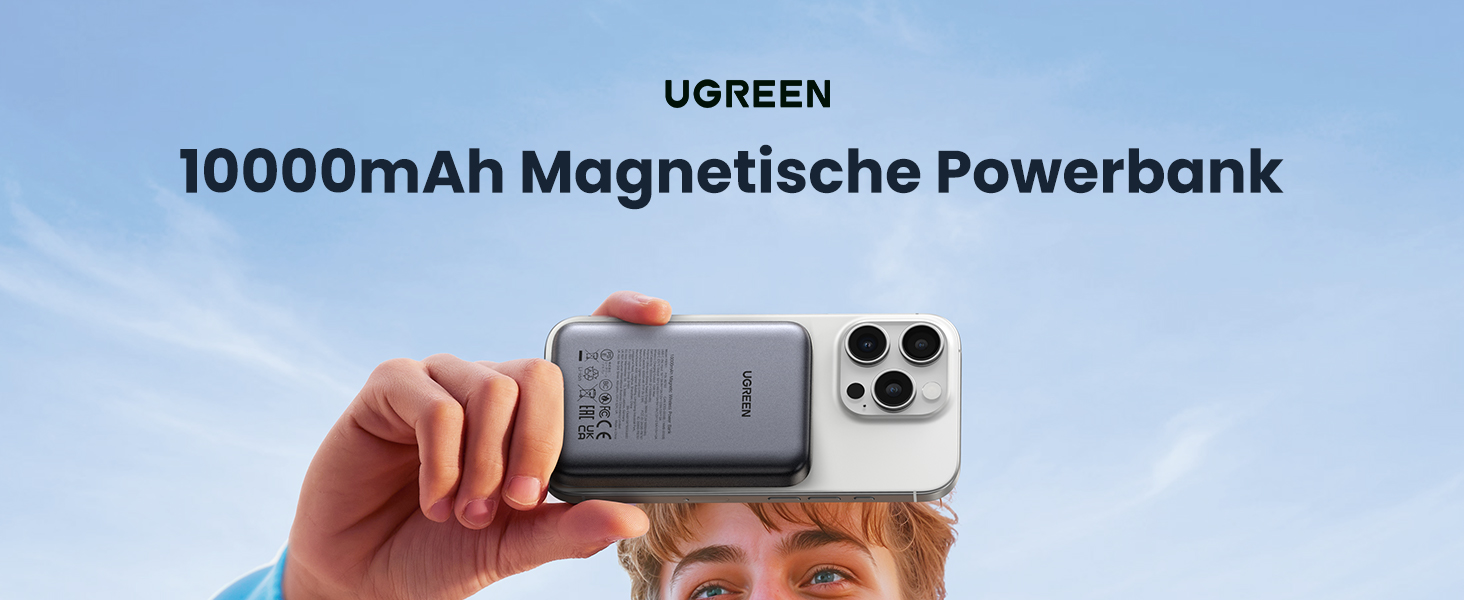 Бездротовий блок живлення UGREEN Nexode 10000 мАг, 15 Вт Qi2, 30 Вт USB-C, Magsafe для iPhone 16/15/14