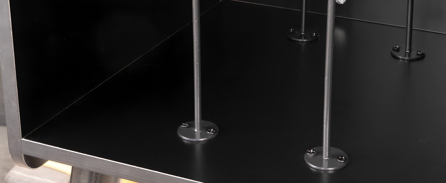 Стіл для програвача, стійка для вінілових програвачів середини століття з місцем для зберігання до 350+ платівок, шафа для вінілових платівок з регульованими полицями (високоякісний чорний)