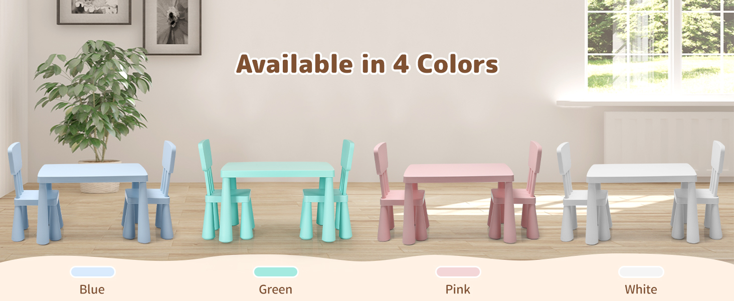 Дитячий столик LIFEZEAL з 2 стільцями, рожевий. Дитяча меблі з пластику, стіл і стільці для дівчаток та хлопчиків