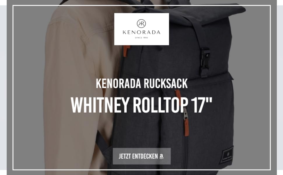 Рюкзак Kenorada Whitney Roll-Up Сучасний денний рюкзак з ролл-топом м'яке відділення для ноутбука (до 17 футів) регульовані плечові ремені два зовнішніх відділення і внутрішнє відділення (антрацит)